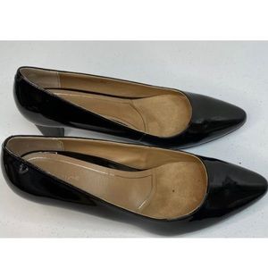 Vionic Madison Mia Patent Leather pump, black block heel size 10